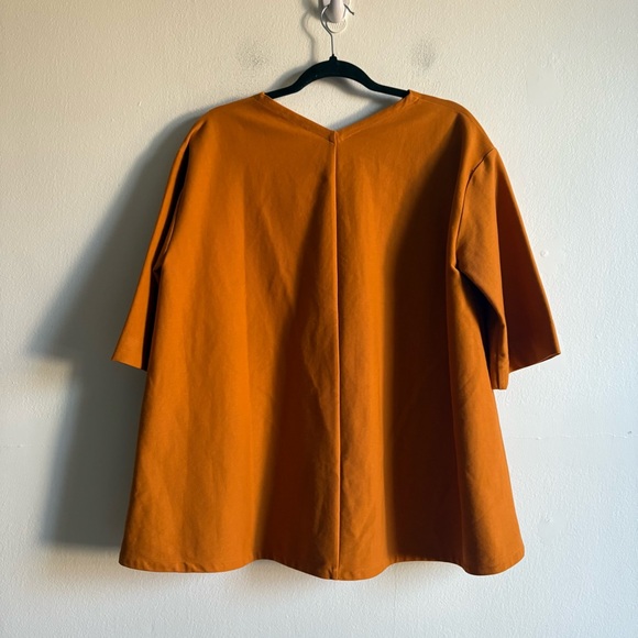 COS Sz M Orange Minimalist Structured Oversized Trapeze Blouse - Picture 7 of 10